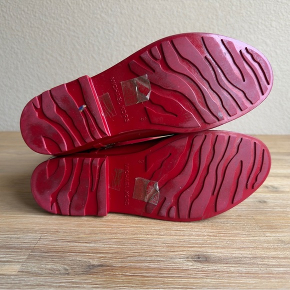 Michael Kors Women's Fulton Harness Red Tall Rubber Rain Boots Size 9 - Picture 7 of 10